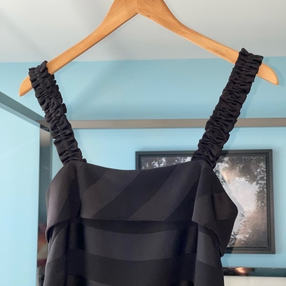 REBECCA VALLANCE Dolores Striped Satin Camisole Bias Straight Neck Ruffle Sz XS - Picture 4 of 12